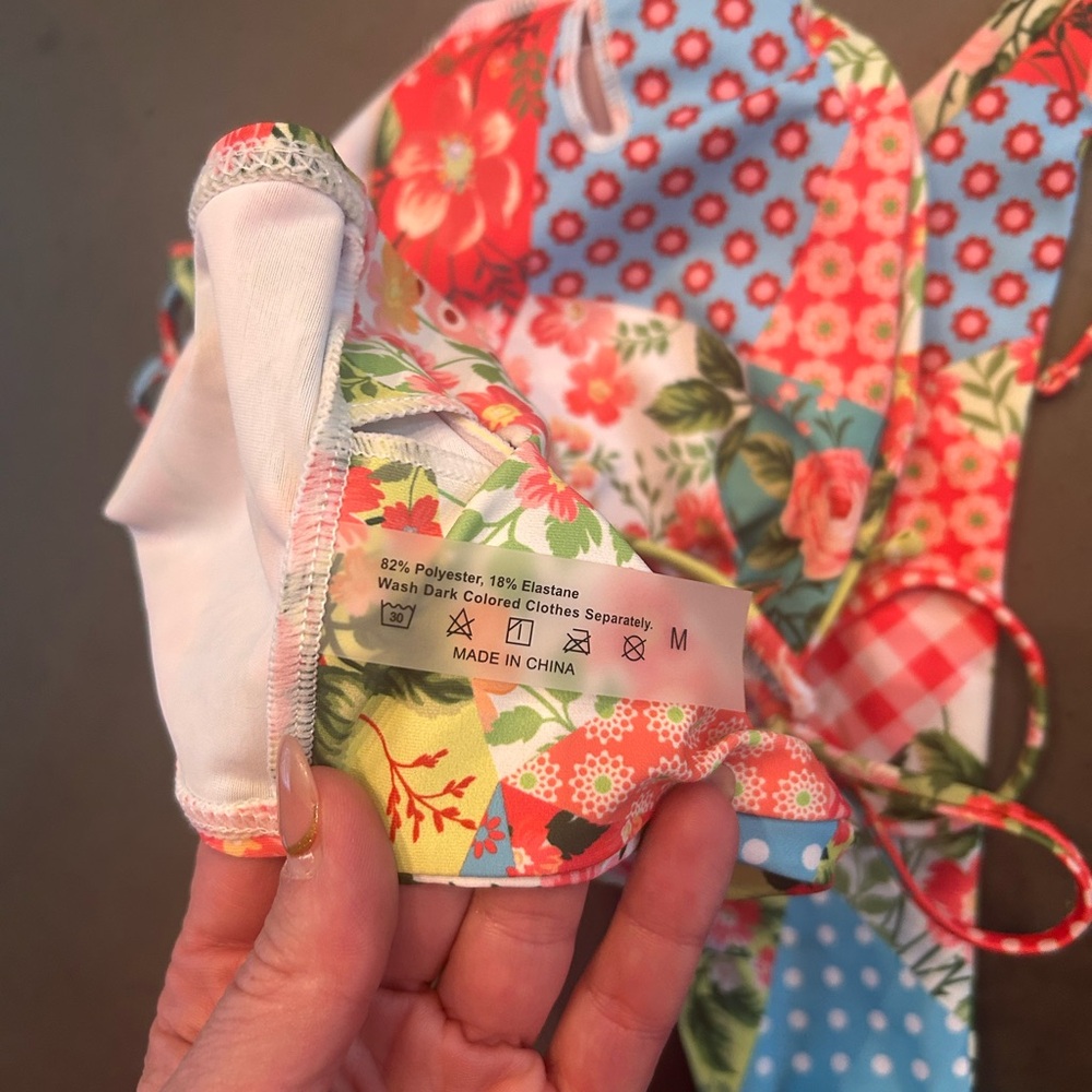 Zara Multicolor Floral Patchwork String Bikini - … - image 8